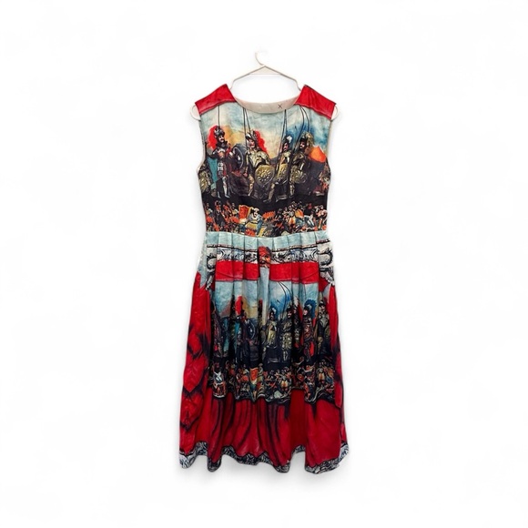 Vintage Dresses & Skirts - Vintage Marching Army Graphic Midi Dress XS